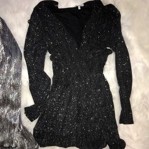 New Year NYE / Party Black glitter romper
